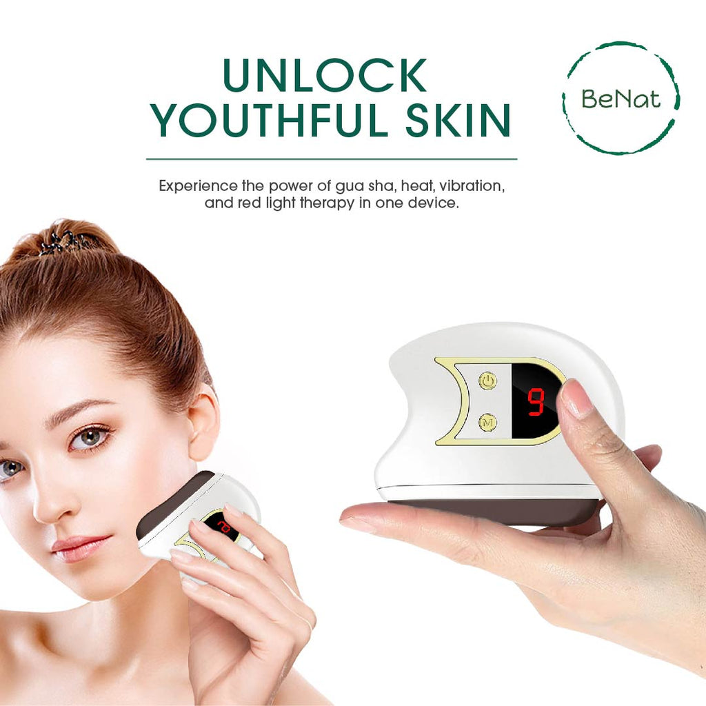 Electric Gua Sha Facial Massager for Lymphatic Drainage, Depuffing & Skin Firmness