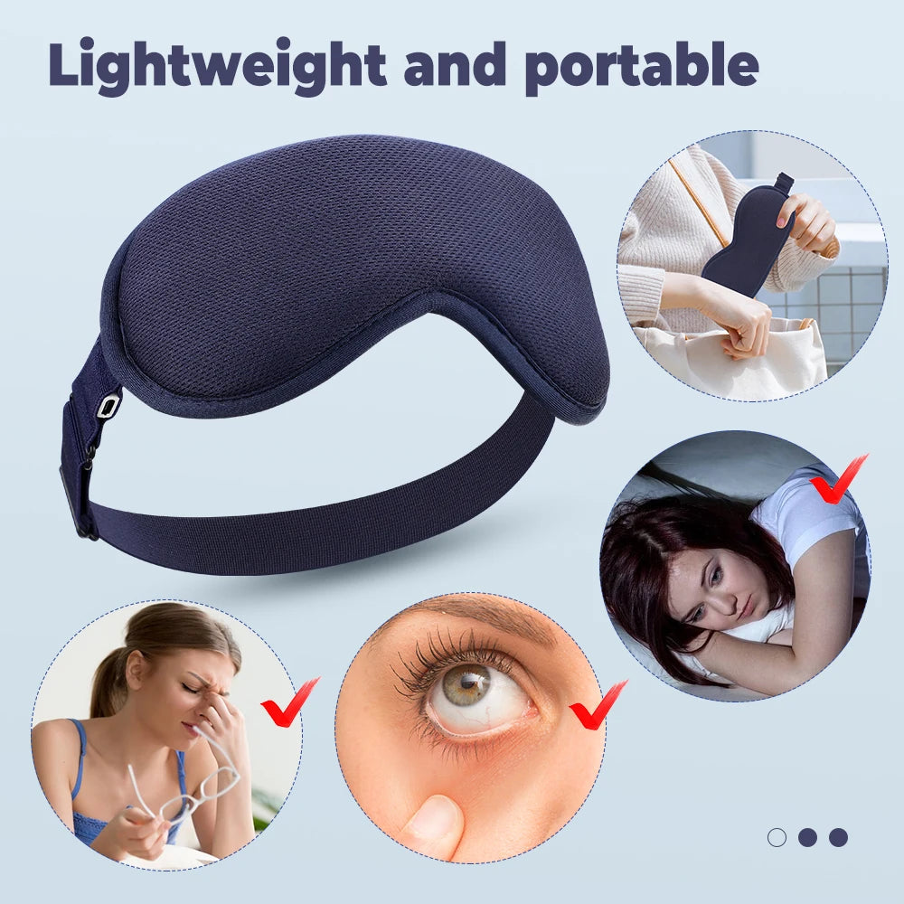 Heated Eye Mask with Vibration Massage — USB Rechargeable Relief for Eye Strain, Dry Eyes & Tension Headaches