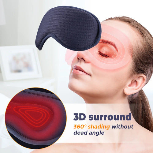 Heated Eye Mask with Vibration Massage — USB Rechargeable Relief for Eye Strain, Dry Eyes & Tension Headaches