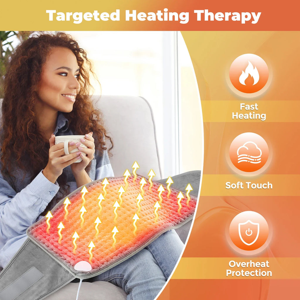 Heated Electric Lower Back & Waist Wrap — Adjustable Heat Therapy Belt for Back Pain, Cramps & Muscle Relief