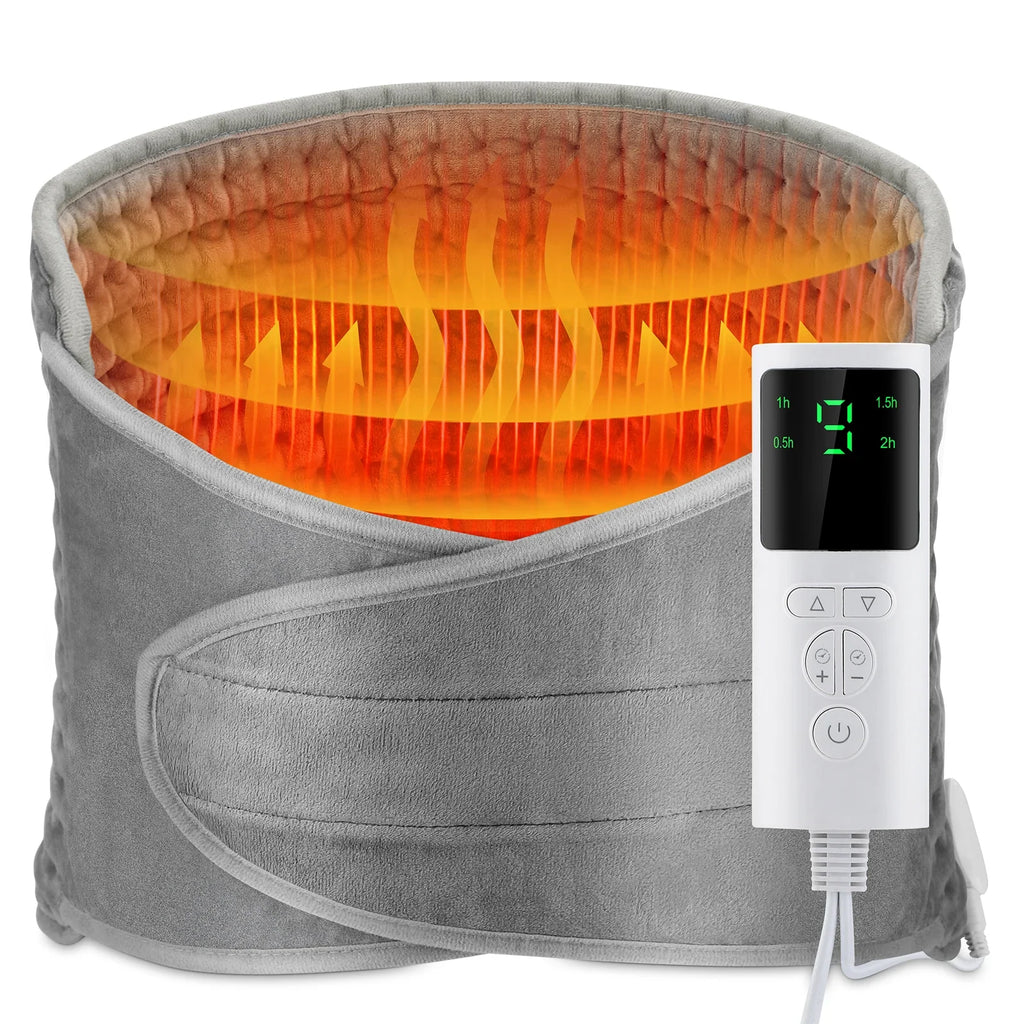 Heated Electric Lower Back & Waist Wrap — Adjustable Heat Therapy Belt for Back Pain, Cramps & Muscle Relief